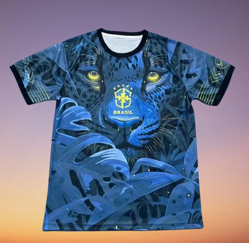 Maillot brésil tigre bleu